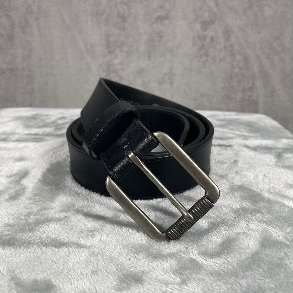 Justin Leather Belt Mens 44 Black Top Grain USA Made C11743 Buckle